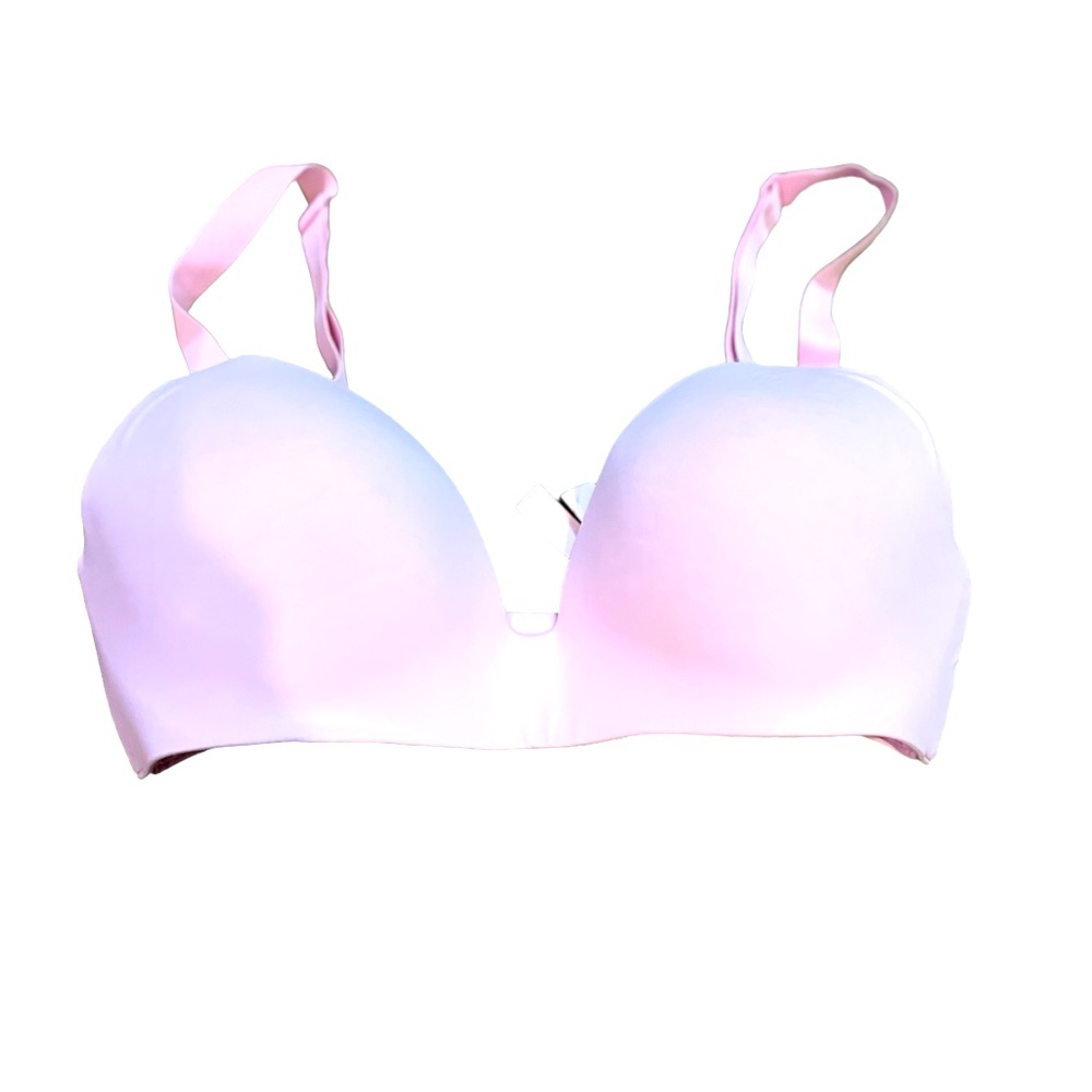 Victoria's Secret 32D pink t-shirt lined wireless bra EUC comfort support